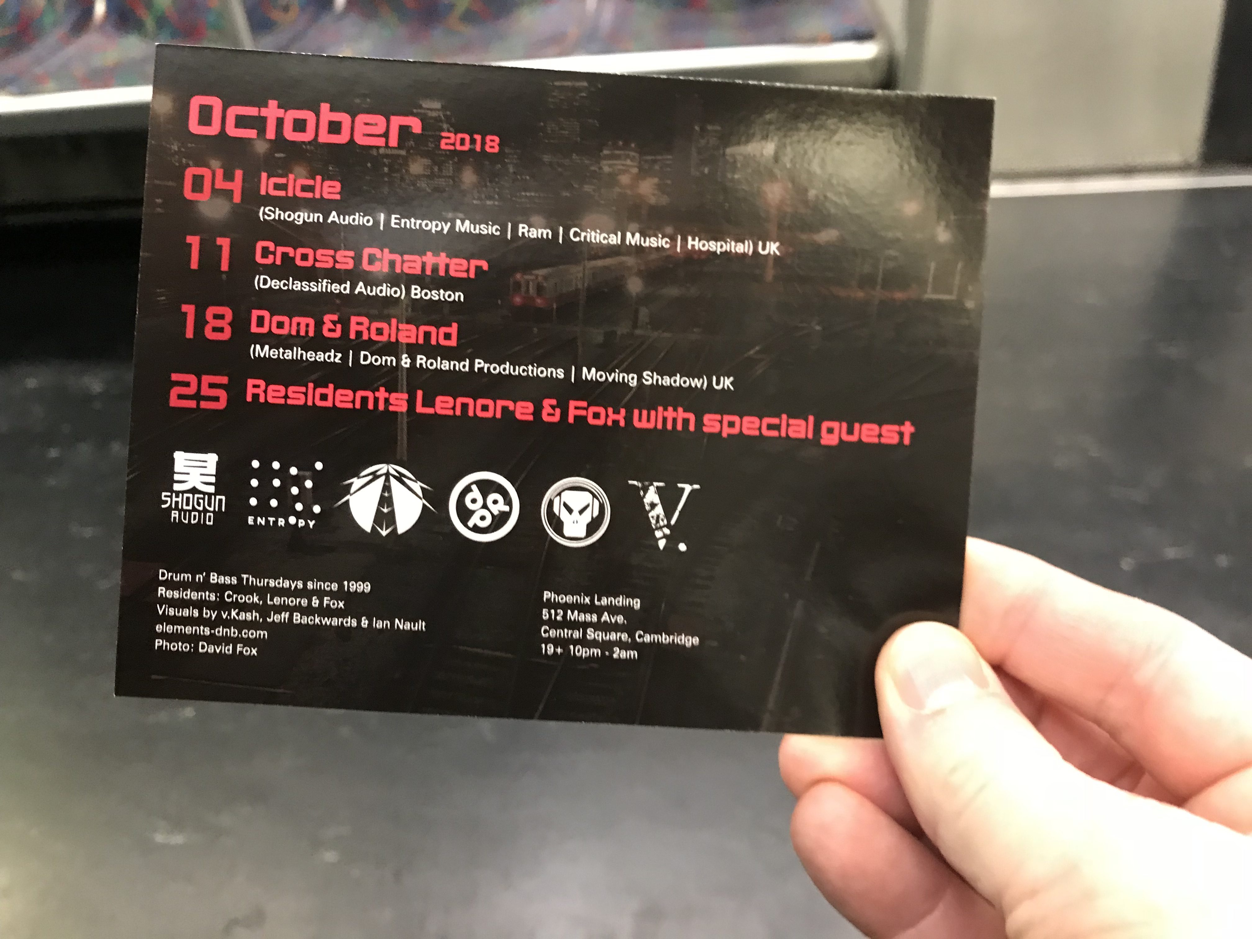 Elements October 2018 lineup