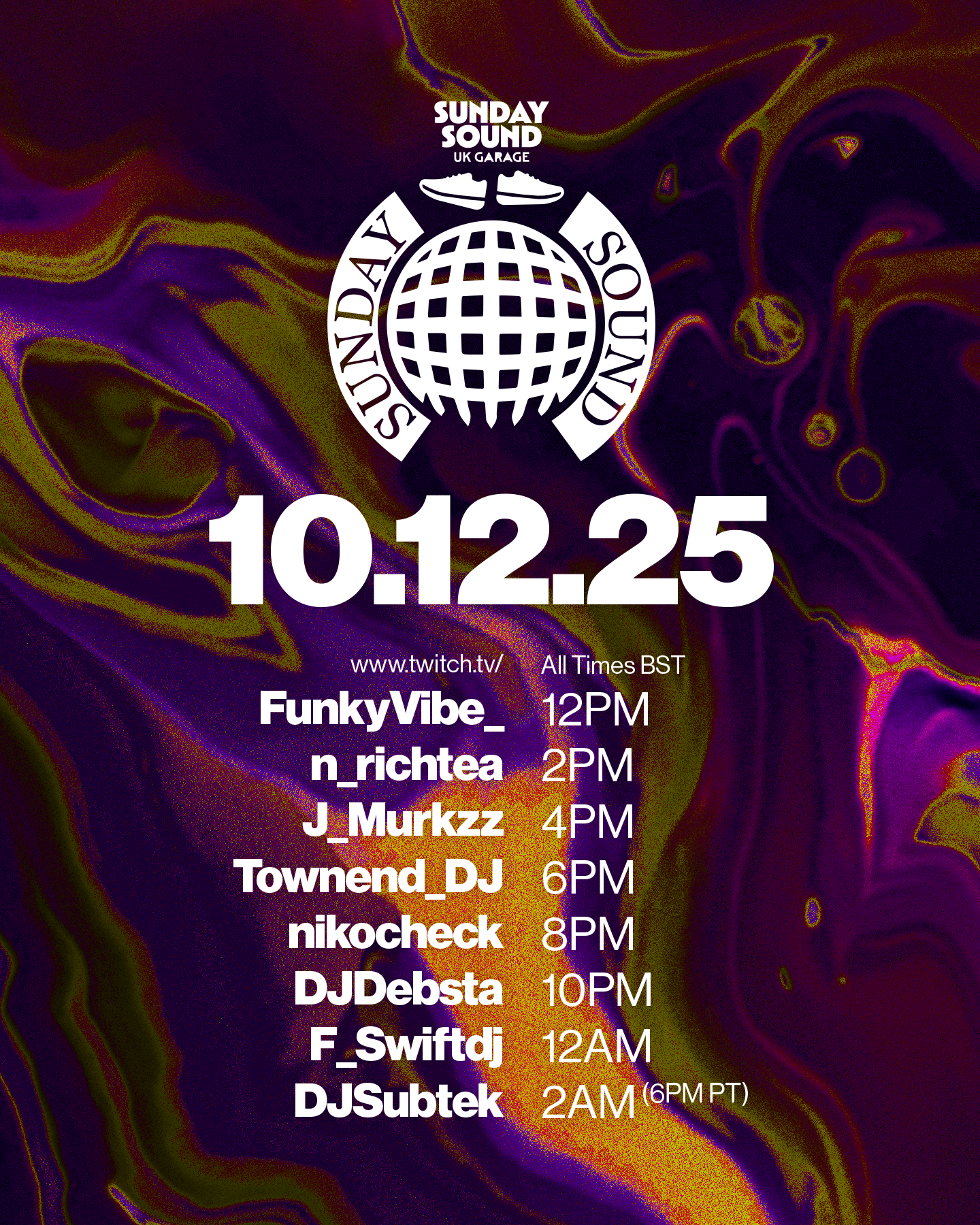 Sunday Sound Twitch stream Raid Train - Oct 12, 2025